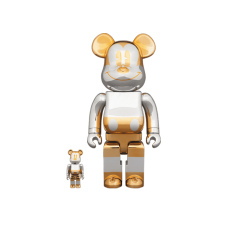 Набор фигурок (7см и 28см) Bearbrick x Sorayama Future Mickey 100% & 400% Set Silver/Gold
