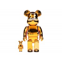 Набор фигурок (7см и 28см) Bearbrick Garfield 100% & 400% Set Gold Chrome Ver.