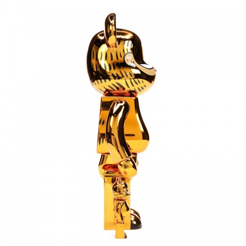 Набор из двух фигурок Bearbrick Garfield 100% & 400% Set Gold Chrome Ver. - 7см и 28см.