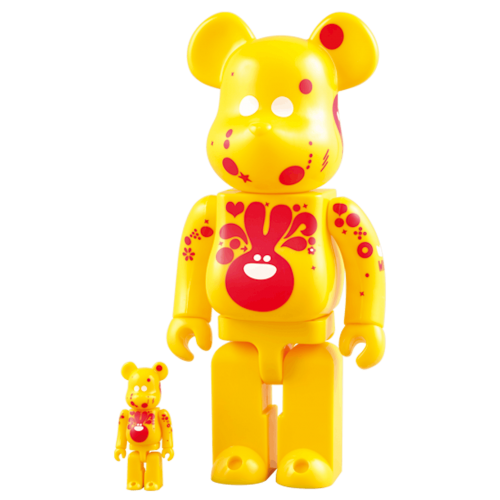 Оригинальный набор фигурок Bearbrick Genevie`ve Gauckler 100% & 400% Set Yellow - 7см и 28см