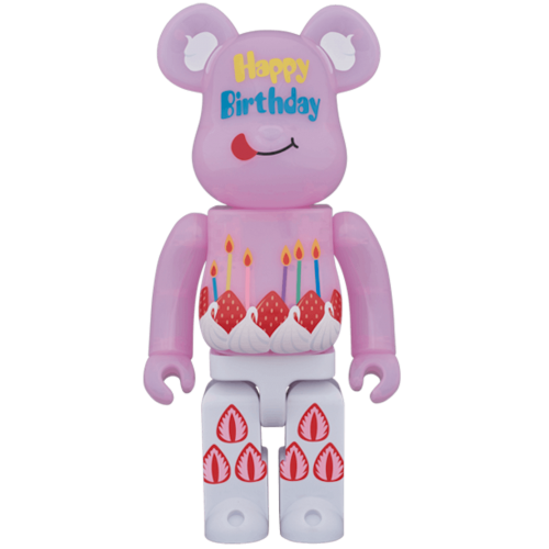 Оригинальная фигурка Bearbrick Greeting Birthday PLUS 400% Pink - 28см