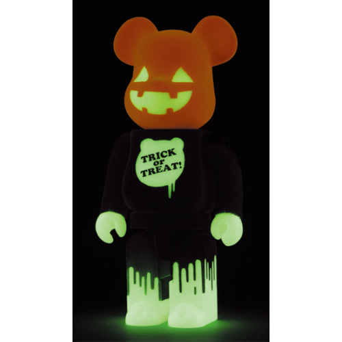 Оригинальная фигурка Bearbrick Halloween 2009 (Glow In The Dark) 400% Black - 28см