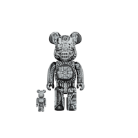 Набор фигурок (7см и 28см) Bearbrick HR GIGER 100% & 400% Set Black Chrome
