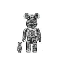 Набор фигурок (7см и 28см) Bearbrick HR GIGER 100% & 400% Set White Chrome