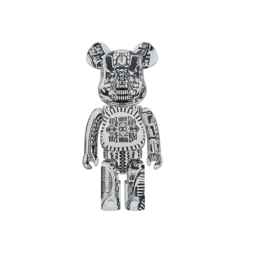 Оригинальная большая фигурка Bearbrick HR GIGER 1000% White Chrome - 70см