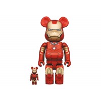 Набор фигурок (7см и 28см) Bearbrick Iron Man Mark III 100% & 400% Set