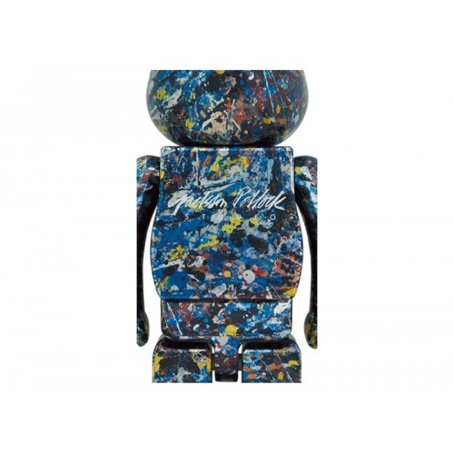 Оригинальная большая фигурка Bearbrick Jackson Pollock Studio 1000% Chrome Ver. - 70см