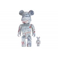 Набор фигурок (7см и 28см) Bearbrick Jean-Michel Basquiat 2 100% & 400% Set White