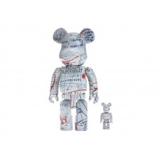 Набор фигурок (7см и 28см) Bearbrick Jean-Michel Basquiat 2 100% & 400% Set White