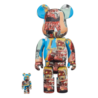 Набор фигурок (7см и 28см) Bearbrick JEAN-MICHEL BASQUIAT #6 100% & 400% Set