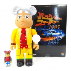 Набор фигурок (7см и 28см) Bearbrick kaNo x Medicom Back to The Future Designer Con Doc and Marty 100% & 400% Set