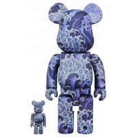 Bearbrick Katsushika Hokusai Kamimachi Festival Float Ceiling Painting "Otoko Nami" 100% & 400% Set