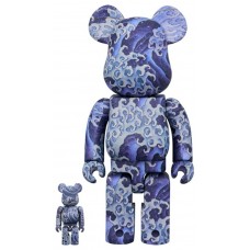 Bearbrick Katsushika Hokusai Kamimachi Festival Float Ceiling Painting "Otoko Nami" 100% & 400% Set