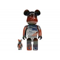 Набор фигурок (7см и 28см) Bearbrick Katsushika Hokusai (Thirty-six Views of Tomitake, Fine Wind, Clear Morning) 100% & 400% Set