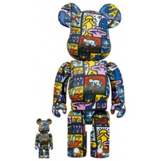 Набор фигурок (7см и 28см) Bearbrick Keith Haring #10 (2G Exclusive) 100% & 400% Set