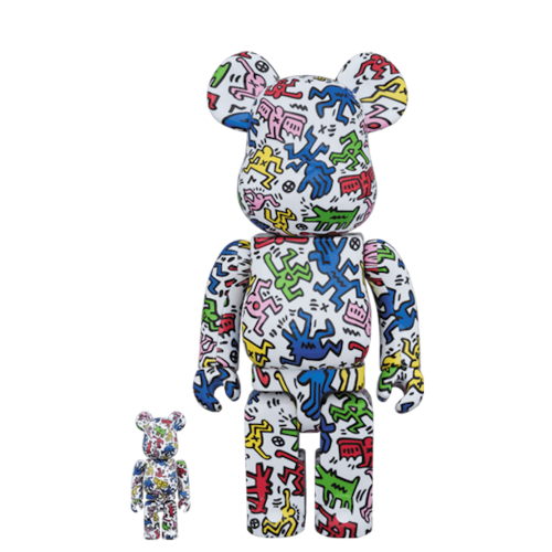 Оригинальный набор фигурок Bearbrick Keith Haring #1 100% & 400% Set Multi - 7см и 28см
