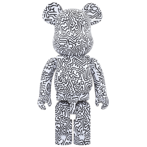 Оригинальная большая фигурка Bearbrick Keith Haring #4 1000% White - 70см