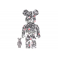Набор фигурок (7см и 28см) Bearbrick Keith Haring #8 100% & 400% Set