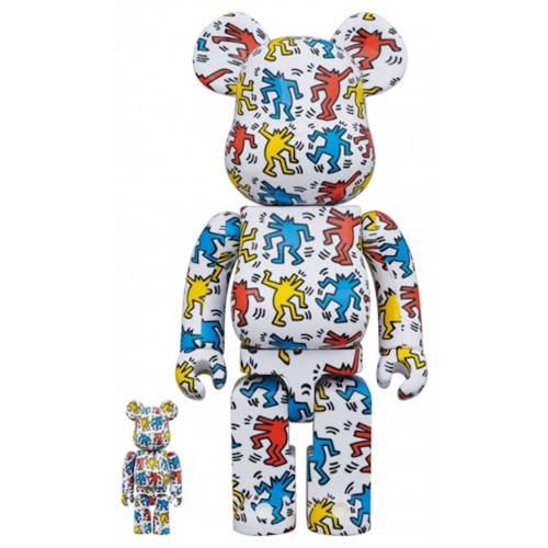 Оригинальный набор фигурок Bearbrick Keith Haring #9 100% & 400% Set - 7см и 28см