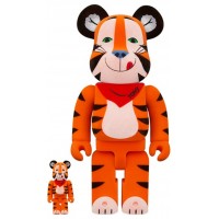 Набор фигурок (7см и 28см) Bearbrick Kellogs Corn Frosties Tony The Tiger Vintage Flocky 100% & 400% Set
