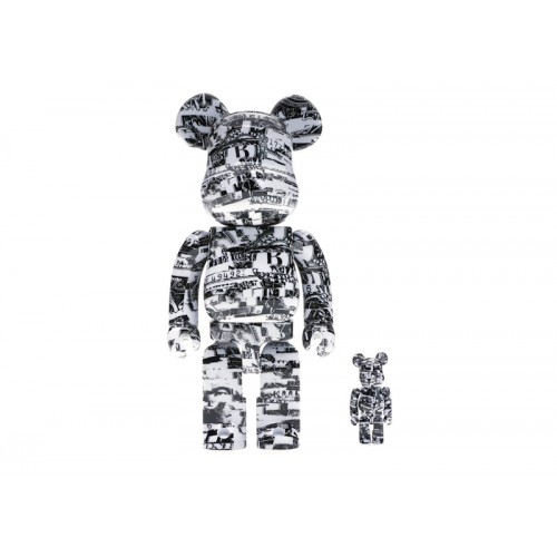 Оригинальный набор фигурок Bearbrick Kosuke Kawamura 100% & 400% Set White/Black - 7см и 28см