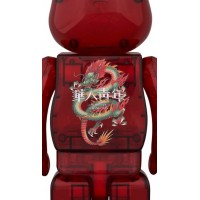 Bearbrick Lfyt x Chinese Youth Wah Yan Ching Nin 100% & 400% Set Red/Clear