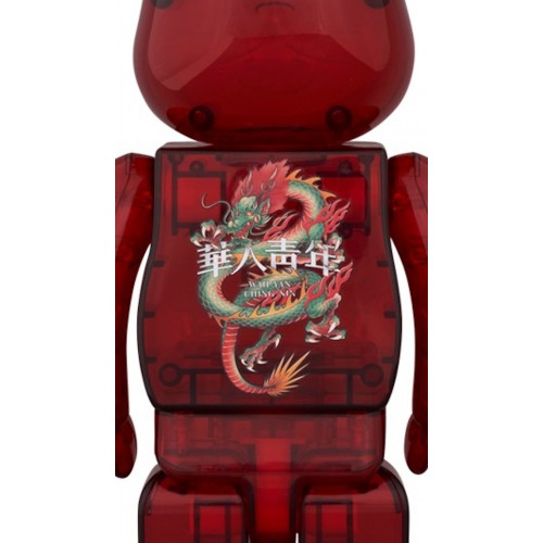 Оригинальный набор фигурок Bearbrick Lfyt x Chinese Youth Wah Yan Ching Nin 100% & 400% Set Red/Clear - 7см и 28см