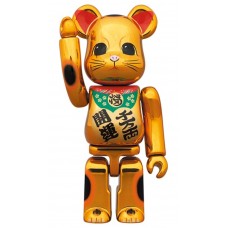 Bearbrick Lucky Cat Good Luck Ten Million Ryo 100% & 400% Set Gold Plated