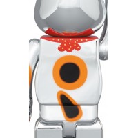 Bearbrick Lucky Cat Good Luck Ten Million Ryo 100% & 400% Set Silver Plated