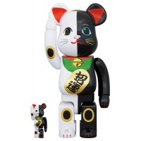 Набор фигурок (7см и 28см) Bearbrick Lucky Cat Money Luck White x Blessing Black 100% & 400% Set