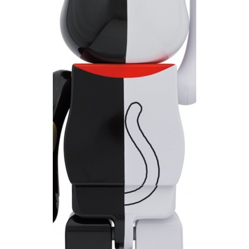 Оригинальная большая фигурка Bearbrick Lucky Cat Money Luck White x Blessing Black 1000 - 70см