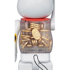 Bearbrick Lucky Cat Oval 100% & 400% Set White