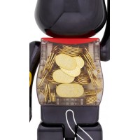 Bearbrick Lucky Cat Oval Ten Million Ryo Black Plated 1000%