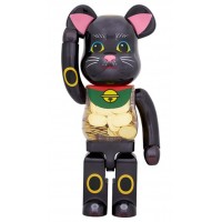 Bearbrick Lucky Cat Oval Ten Million Ryo Black Plated 1000%