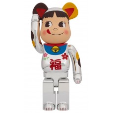 Большая фигурка (70см) Bearbrick Lucky Cat Peko-chan 1000 Silver