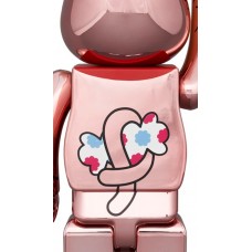 Bearbrick Lucky Cat Peko-chan Money Luck 100% & 400% Set Peach Gold