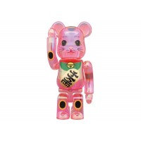 Bearbrick Maneki Neko 100% & 400% Set Pink Transparent Plating