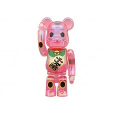 Bearbrick Maneki Neko 100% & 400% Set Pink Transparent Plating