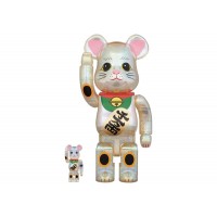 Bearbrick Maneki Neko 100% & 400% Set Transparent Plating