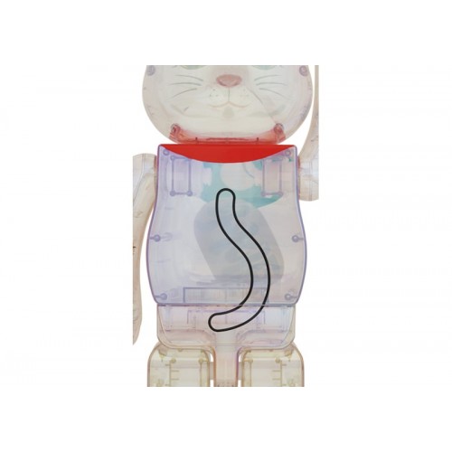 Оригинальная большая фигурка Bearbrick Maneki Neko 1000% Transparent Plating - 70см