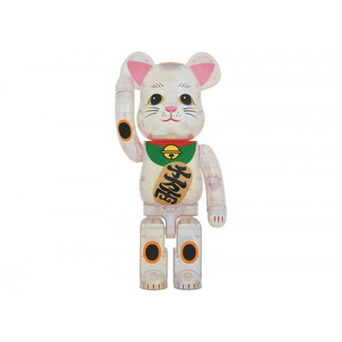 Оригинальная большая фигурка Bearbrick Maneki Neko 1000% Transparent Plating - 70см