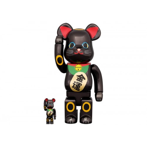 Оригинальный набор фигурок Bearbrick Maneki Neko Gold Luck 100% & 400% Set - 7см и 28см
