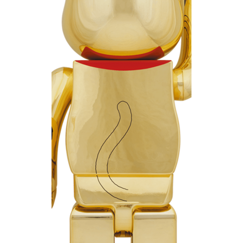 Оригинальная большая фигурка Bearbrick Maneki Neko Gold Plated Ascension 1000% - 70см