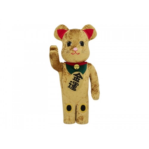 Оригинальная большая фигурка Bearbrick Maneki Neko Gold Wealth Luck Kigurumi 1000% - 70см.