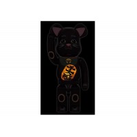 Bearbrick Maneki Neko Luminous 1000% Black Plated
