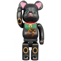 Фигурка (28см) Bearbrick Maneki Neko Luminous 400% Black Plated