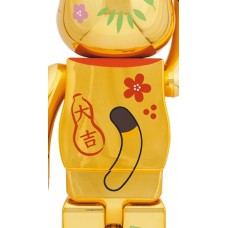 Bearbrick Maneki Neko Peko-chan Fuku 1000% Gold Plated