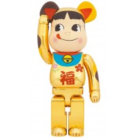 Большая фигурка (70см) Bearbrick Maneki Neko Peko-chan Fuku 1000% Gold Plated