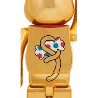 Bearbrick Maneki Neko Peko-chan Money Luck 1000% Gold Plated