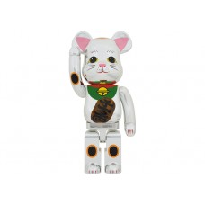 Большая фигурка (70см) Bearbrick Maneki Neko Silver Plated Luminous 1000%